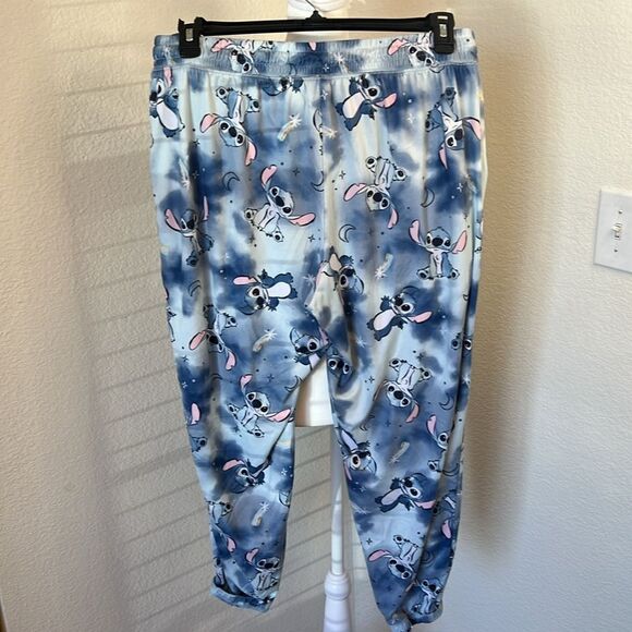 Disney Stitch Shades of Blue Drawstring Jogger Style Pajama / Lounge Pants ~ XL - Picture 4 of 7